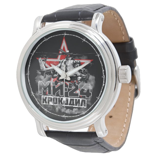 Reloj De Pulsera Helicóptero grande de la Unión Soviética Mi-24 (Angular)