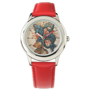 RELOJ DE PULSERA HELMET ANTIGUO KNIGHT CON PIES AZULES ROJOS