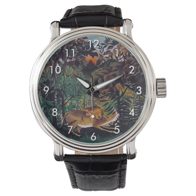 Reloj De Pulsera Henri Rousseau - El león hambriento (Anverso)