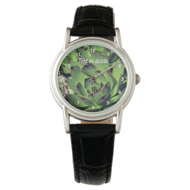 Reloj De Pulsera Hens And Chicks Garden Sucultores Personalizados (Anverso)