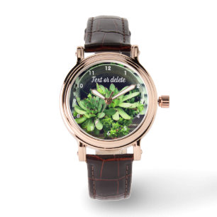 Reloj De Pulsera Hens Y Chicas Suculentas En Cubo Personalizado