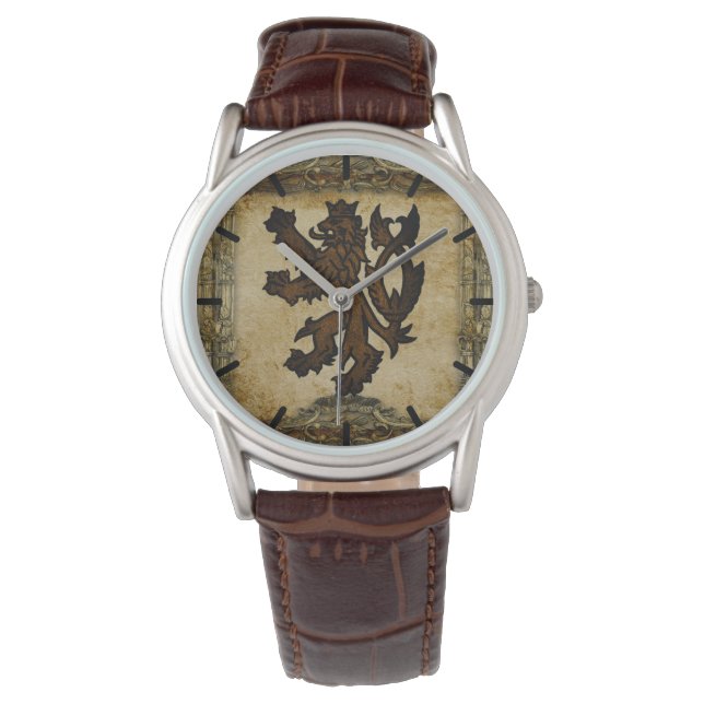 Reloj De Pulsera Heraldic Rampant Lion Personalizado (Anverso)