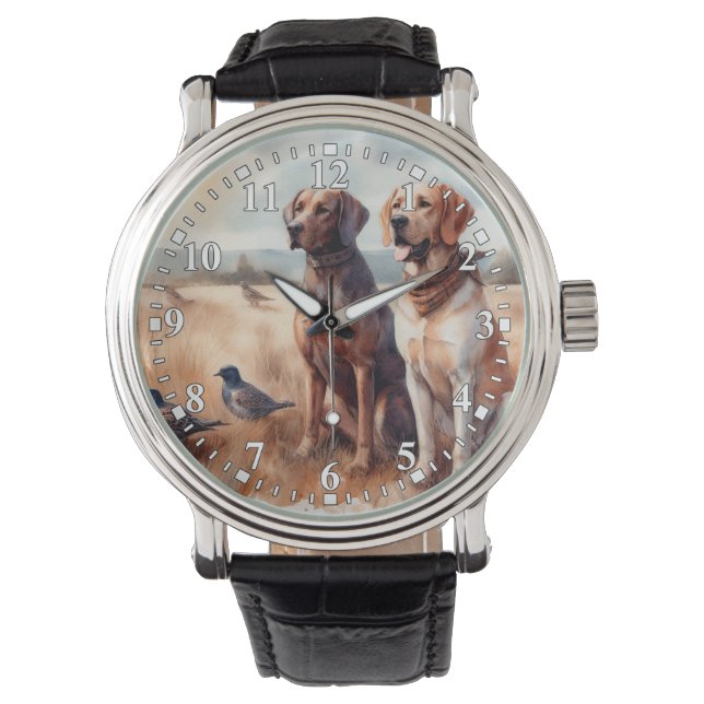 Reloj De Pulsera Hermosa acuarela Caza de Perros Watch (Anverso)
