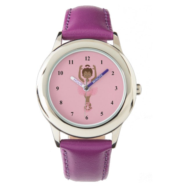 Reloj De Pulsera Hermosa balanza afroamericana púrpura (Anverso)