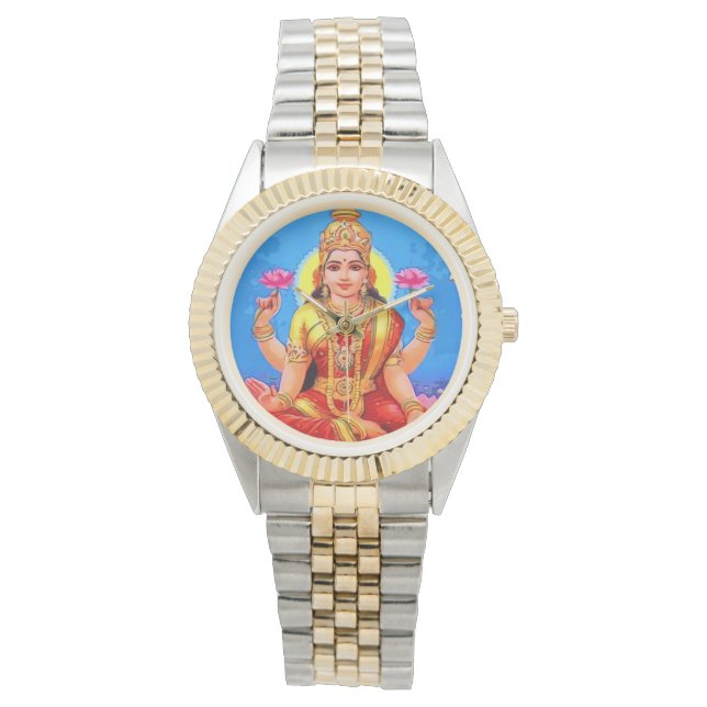 Reloj De Pulsera Hermosa diosa Golden Lakshmi Diwali (Anverso)