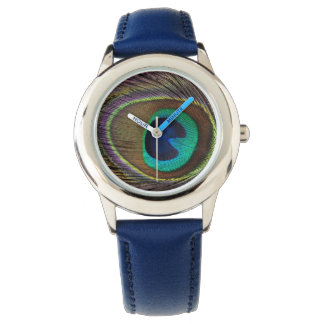 Reloj De Pulsera Hermosa Feather Green Peacock