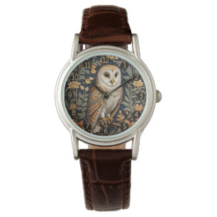 Reloj De Pulsera Hermosa lechuza de época William Morris inspirada