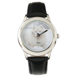 Reloj De Pulsera Hermosa niña de perro samoyed personalizada