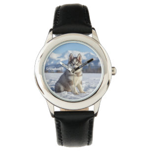 Reloj De Pulsera Hermosa personalización del perro Husky para niños