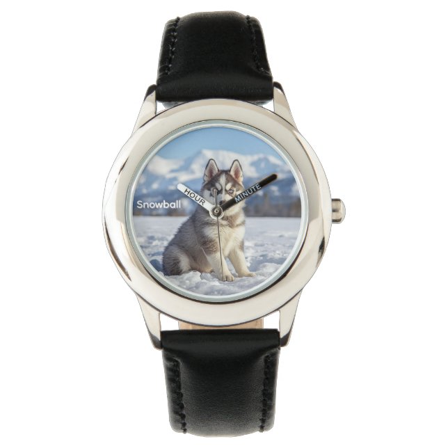 Reloj De Pulsera Hermosa personalización del perro Husky para niños (Anverso)