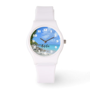 Reloj De Pulsera Hermosa playa tropical turquesa
