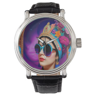 Reloj De Pulsera Hermosa princesa con gafas de sol