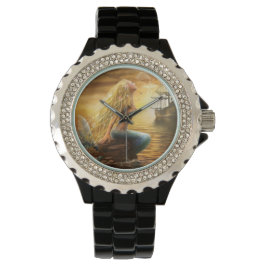 Reloj De Pulsera Hermosa princesa - sirena fantasía al atardecer