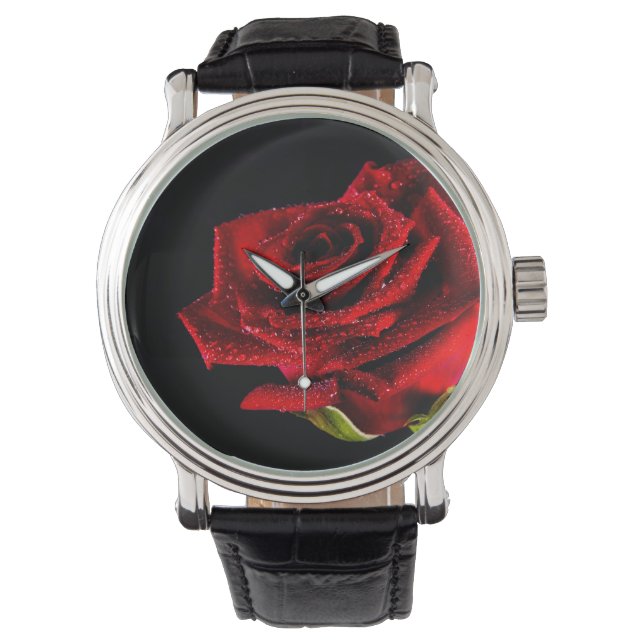 Reloj De Pulsera Hermosa rosa roja (Anverso)