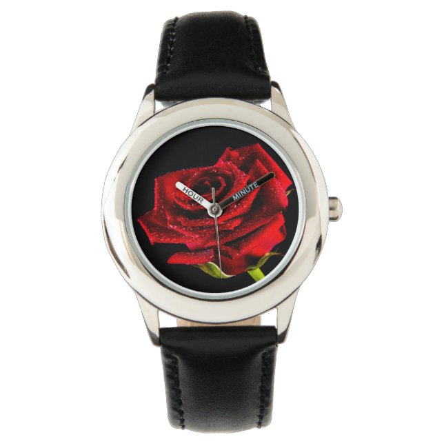 Reloj De Pulsera Hermosa rosa roja (Anverso)