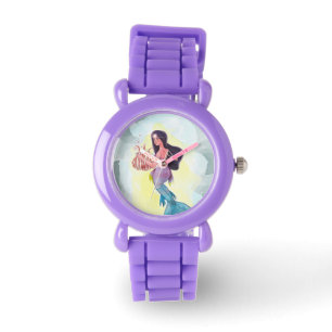 Reloj De Pulsera Hermosa sirena tocando un arpa