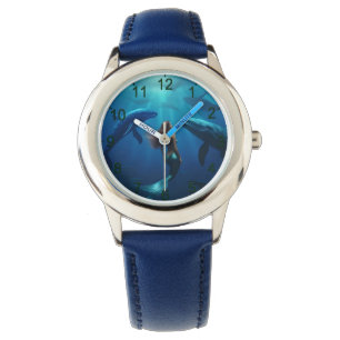 Reloj De Pulsera Hermosa Sirenita Nadando Con Ballenas jorobadas,