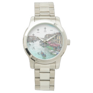 Reloj De Pulsera Hermosa Venecia Italia con números chinos