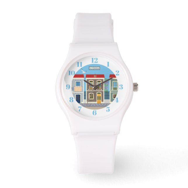 Reloj De Pulsera Hermosas casas portuguesas con azulejos o azulejos (Anverso)