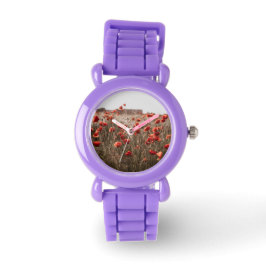Reloj De Pulsera hermosas flores de amapola