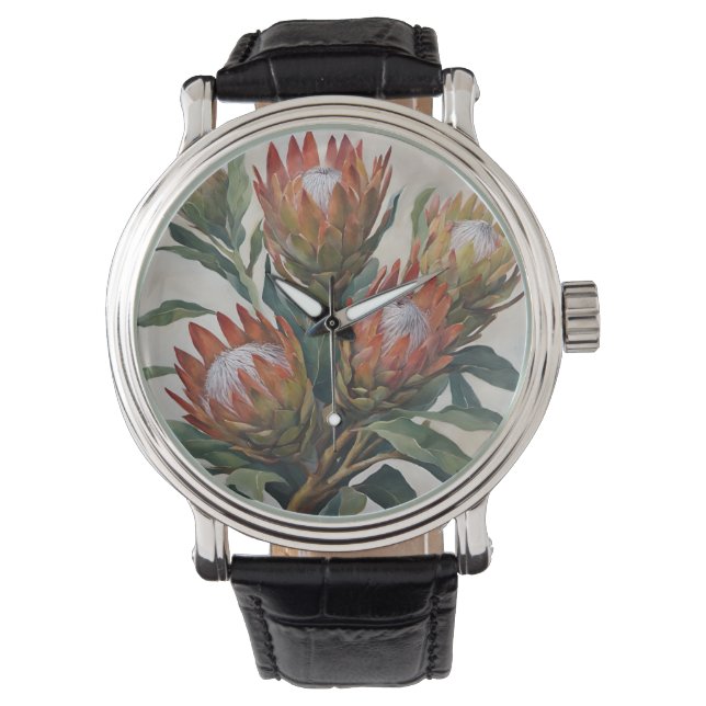 Reloj De Pulsera Hermosas flores de Protea de Sudáfrica (Anverso)