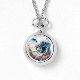 Reloj De Pulsera Hermosas olas de colores en el océano