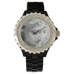Reloj De Pulsera *~* Hermoso ángel de mármol negro femenino