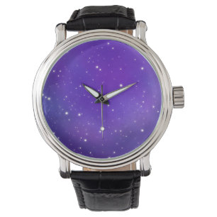 Reloj De Pulsera Hermoso arte de galaxia Purple Starry Sky