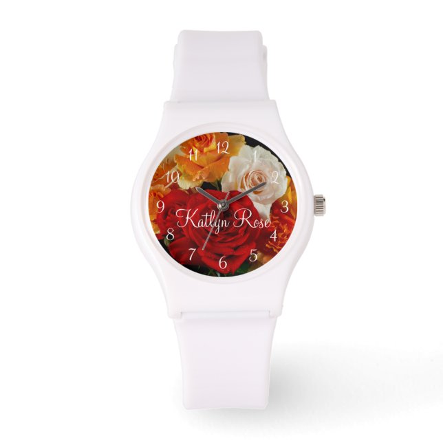 Reloj De Pulsera Hermoso Bouquet Rose (Anverso)