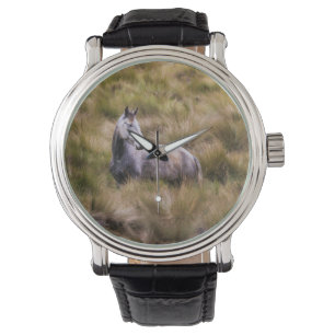 Reloj De Pulsera Hermoso caballo blanco de pradera
