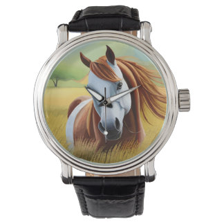 Reloj De Pulsera Hermoso caballo en el paisaje