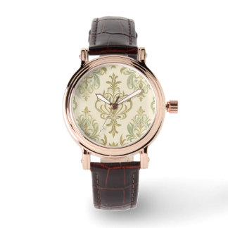 Reloj De Pulsera Hermoso clásico, patrón de mosaico verde, observac