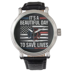 Reloj De Pulsera Hermoso Día Para Salvar Vidas Bombero