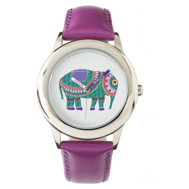 Reloj De Pulsera Hermoso elefante ornato (Anverso)