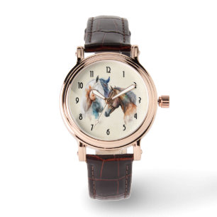 Reloj De Pulsera Hermoso estilo Caballos de estilo Boho Occidental