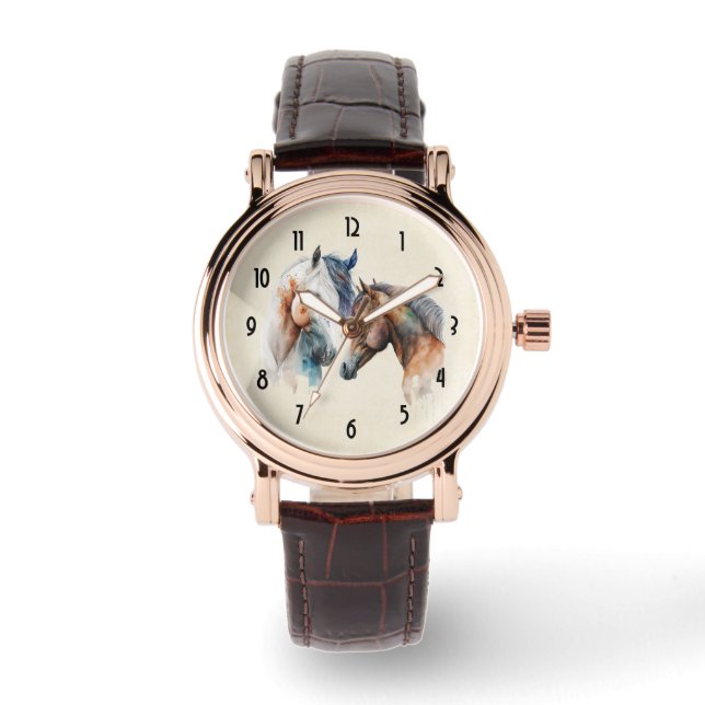 Reloj De Pulsera Hermoso estilo Caballos de estilo Boho Occidental (Anverso)