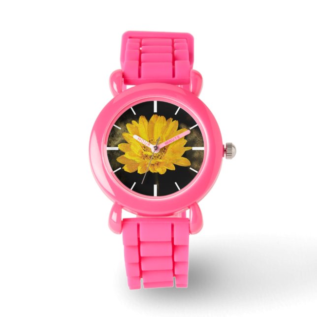 Reloj De Pulsera Hermoso girasol con fondo marrón oscuro (Anverso)
