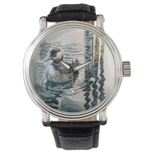Reloj De Pulsera hermoso globo sobre el agua en acuarela