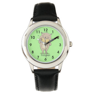 Reloj De Pulsera Hermoso hámster sonriente lindo con personalizado 