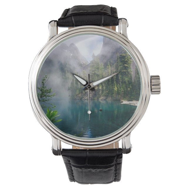 Reloj De Pulsera Hermoso Lake Mountain Photo Writing Watch (Anverso)