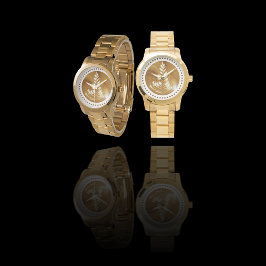 Reloj De Pulsera Hermoso Latte Floral Leaf Art Tree Gold