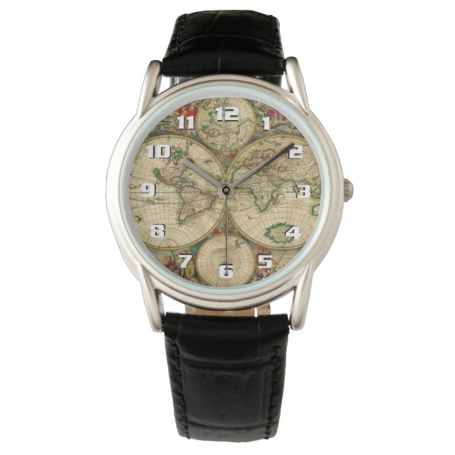 Reloj De Pulsera Hermoso mapa antiguo del mundo (Anverso)