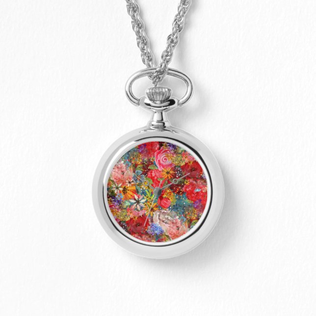 Reloj De Pulsera Hermoso Modelo Floral Brillante Abstracto Abstract (Anverso)