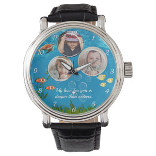 Reloj De Pulsera Hermoso Océano Azul Pescado Tropical Subacuático