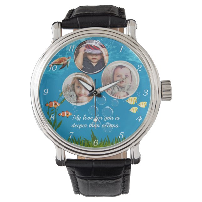 Reloj De Pulsera Hermoso Océano Azul Pescado Tropical Subacuático (Anverso)