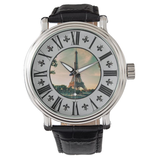 Reloj De Pulsera Hermoso París ~ Torre Eiffel En Twilight ~ * ~ ~ (Anverso)