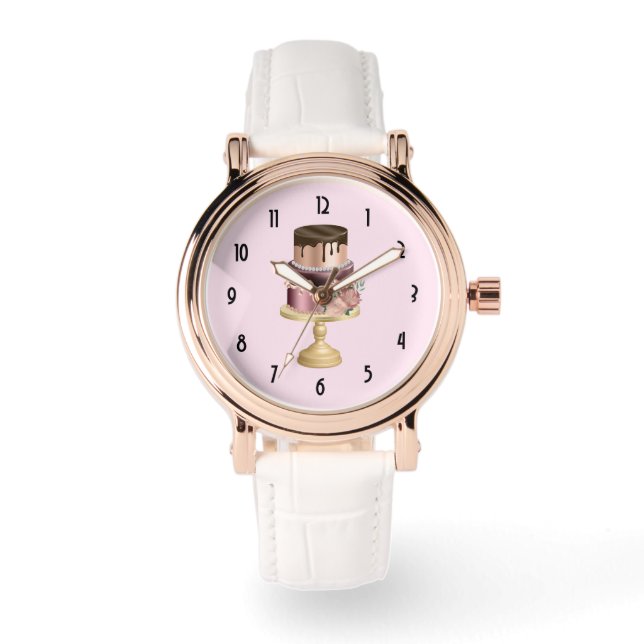 Reloj De Pulsera Hermoso pastel Fiesta de vidrio brillante (Anverso)