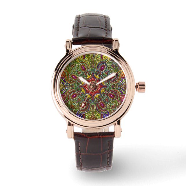 Reloj De Pulsera Hermoso patrón de arcoiris metálico (Anverso)