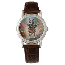 Reloj De Pulsera Hermoso perro pastor alemán