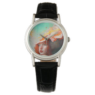 Reloj De Pulsera Hermoso resumen artístico Chica Red Haired Ginger